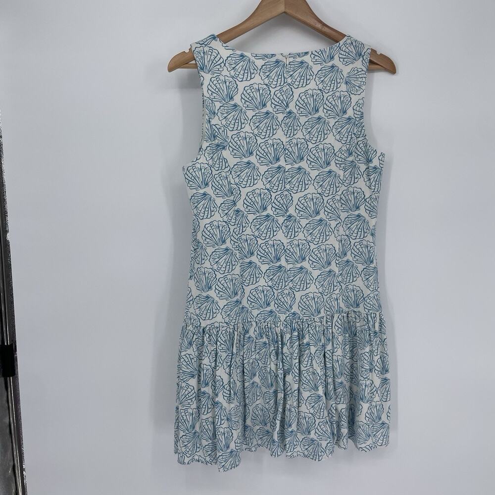 WAYF Sun Dress Coastal Beach Shell Vacation Womens Size M NWT Linen M Blue White - Picture 3 of 12